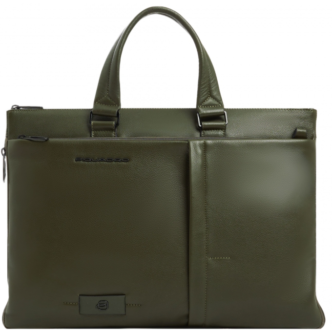 Деловая сумка мужская PIQUADRO RUSSEL с отделением для ноутбука 15.6" хаки натуральная кожа CA4021W137/VE2