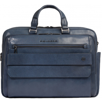 Деловая сумка мужская PIQUADRO SOLM CA7025S141/AV с отделением для ноутбука 14" серая натуральнаякожа